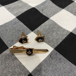 Swank Masonic tie bar and cuff links